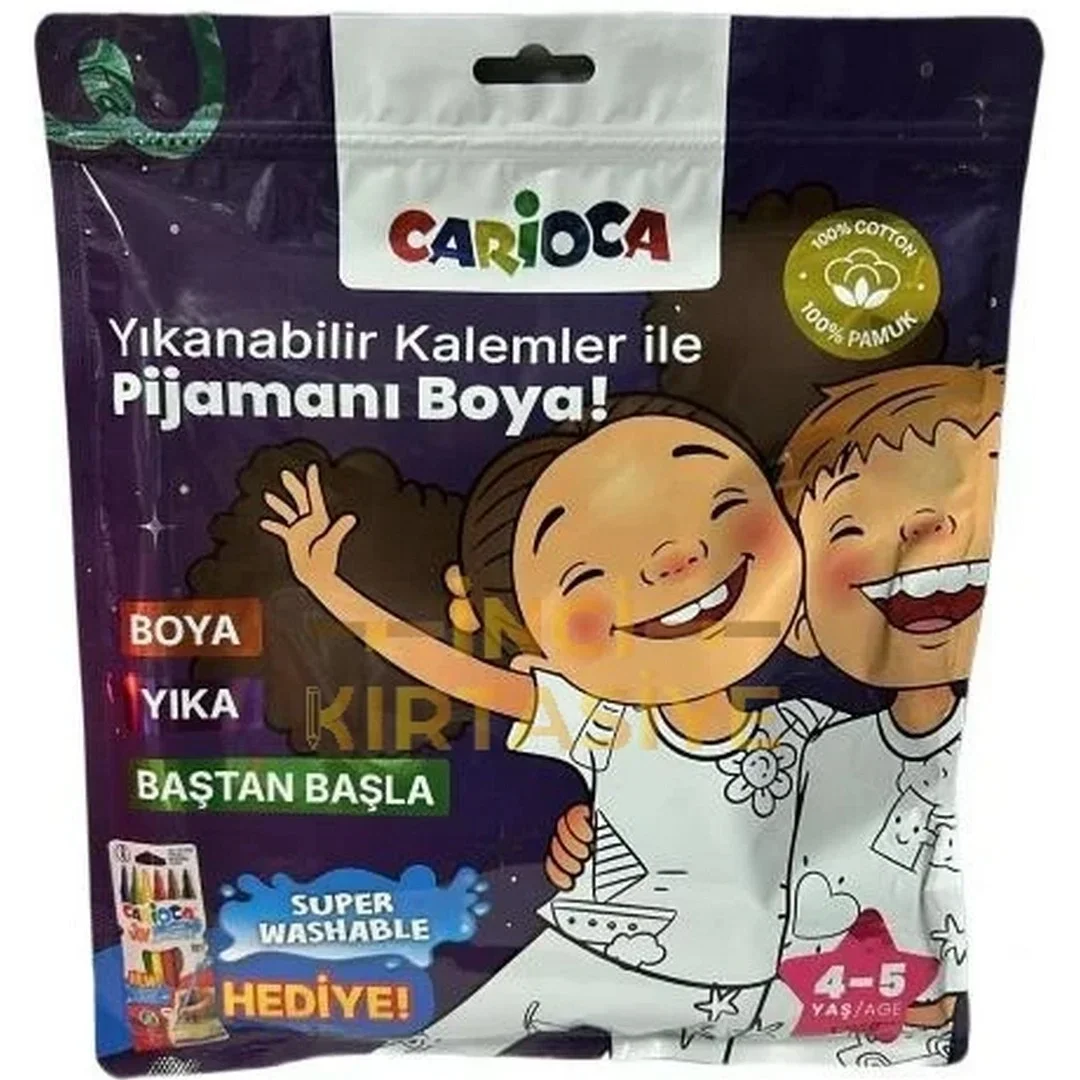 Kalem Hediyeli Boyanabilir Pijama 4-5 Yaş