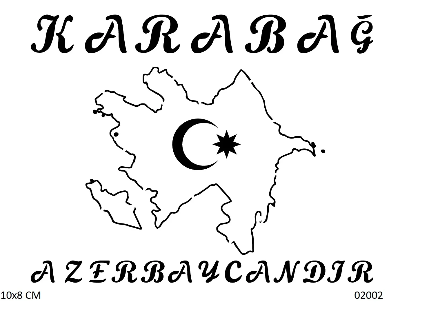 Karabağ Haritası Geçici Dövme Şablonu