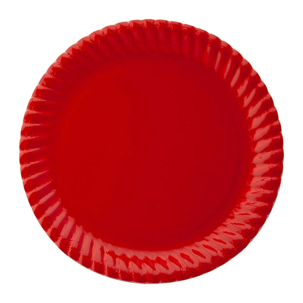 Kırmızı Karton Tabak 23 cm