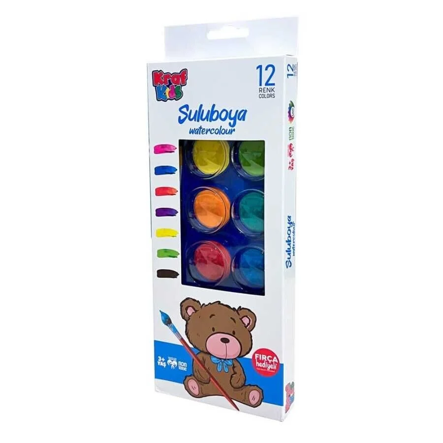 Kraf Kids Sulu Boya 12 Renk