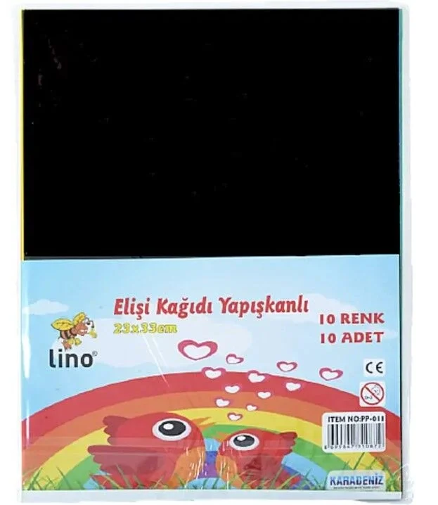 Lino Elişi Kağıdı Yapışkanlı A4 10 Renk (PP-011)