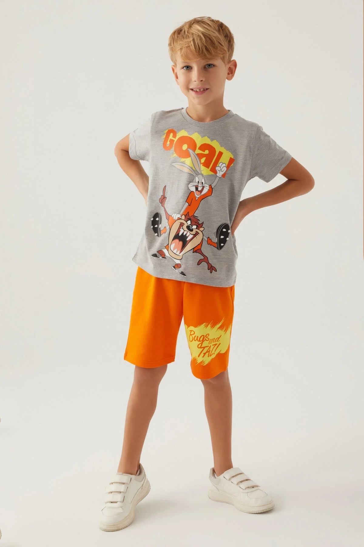 Looney Tunes Erkek Çocuk Gri Bermuda Takım