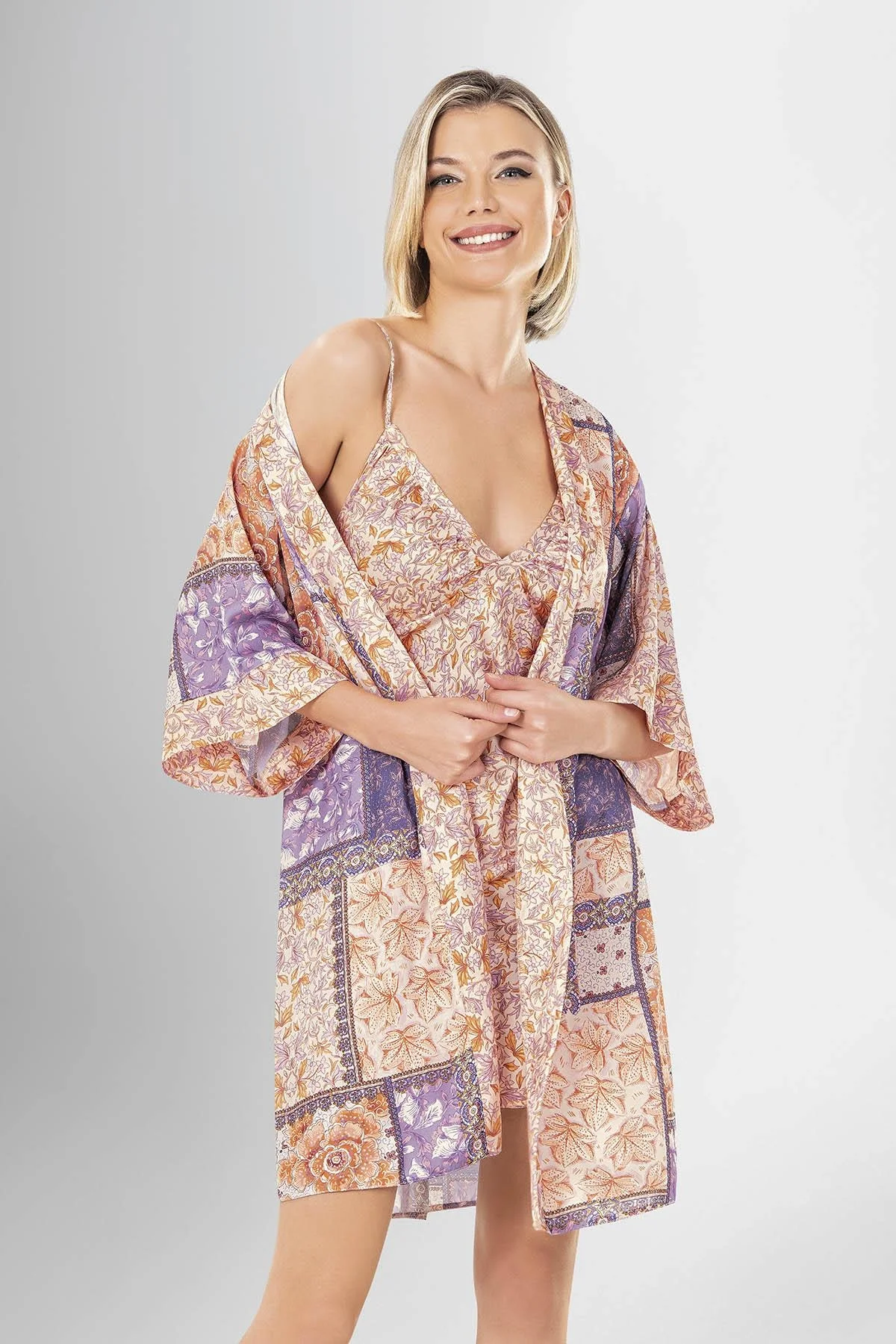 Loriva 2 li Kısa Sabahlık Takımı Desenli 1948