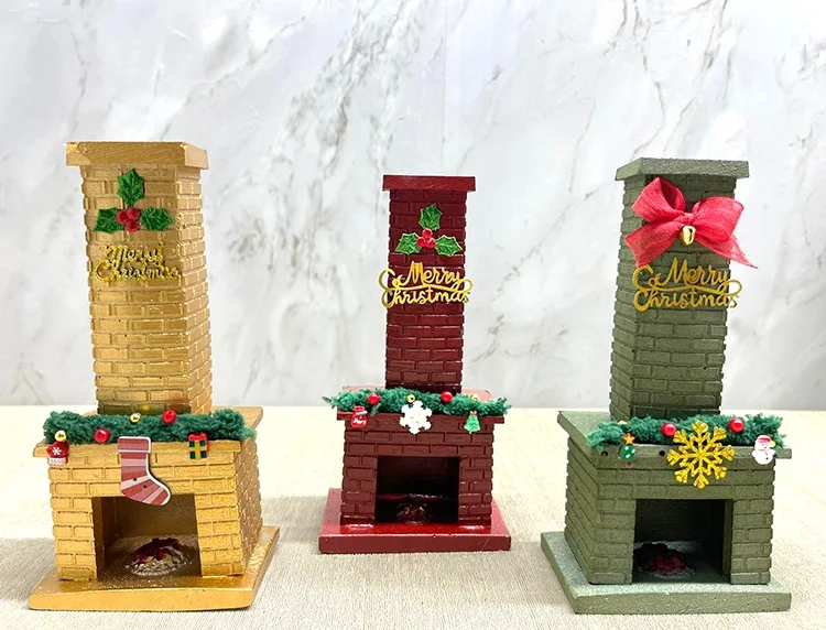 Noel Temalı Polyester Şömine Tütsülük İk023