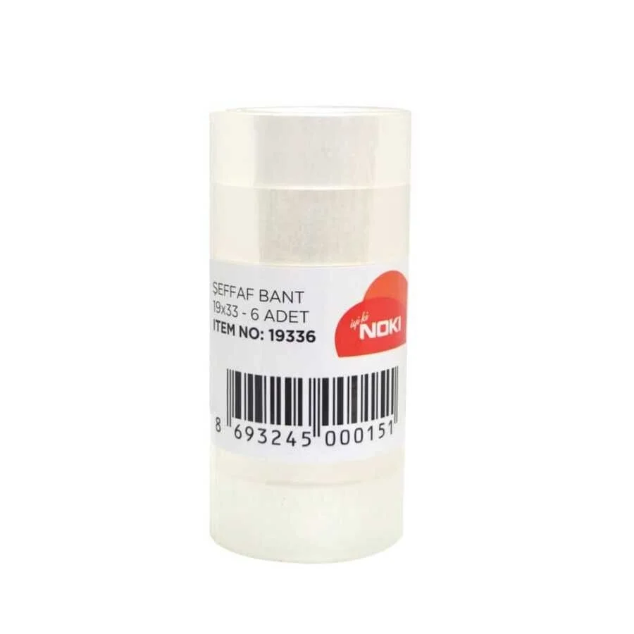 Noki Şeffaf Bant 19 mm. x 33 mt. 6'lı Paket