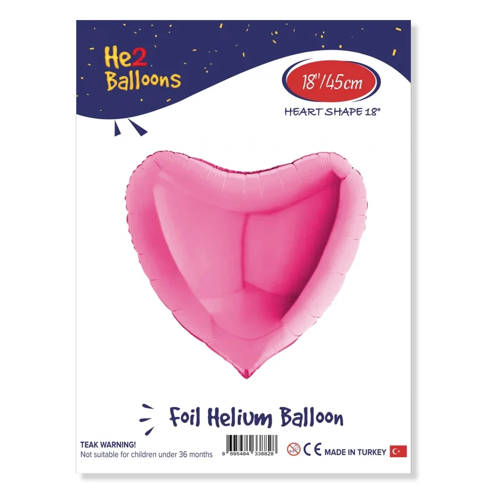 Pembe Kalp Folyo Balon 18"