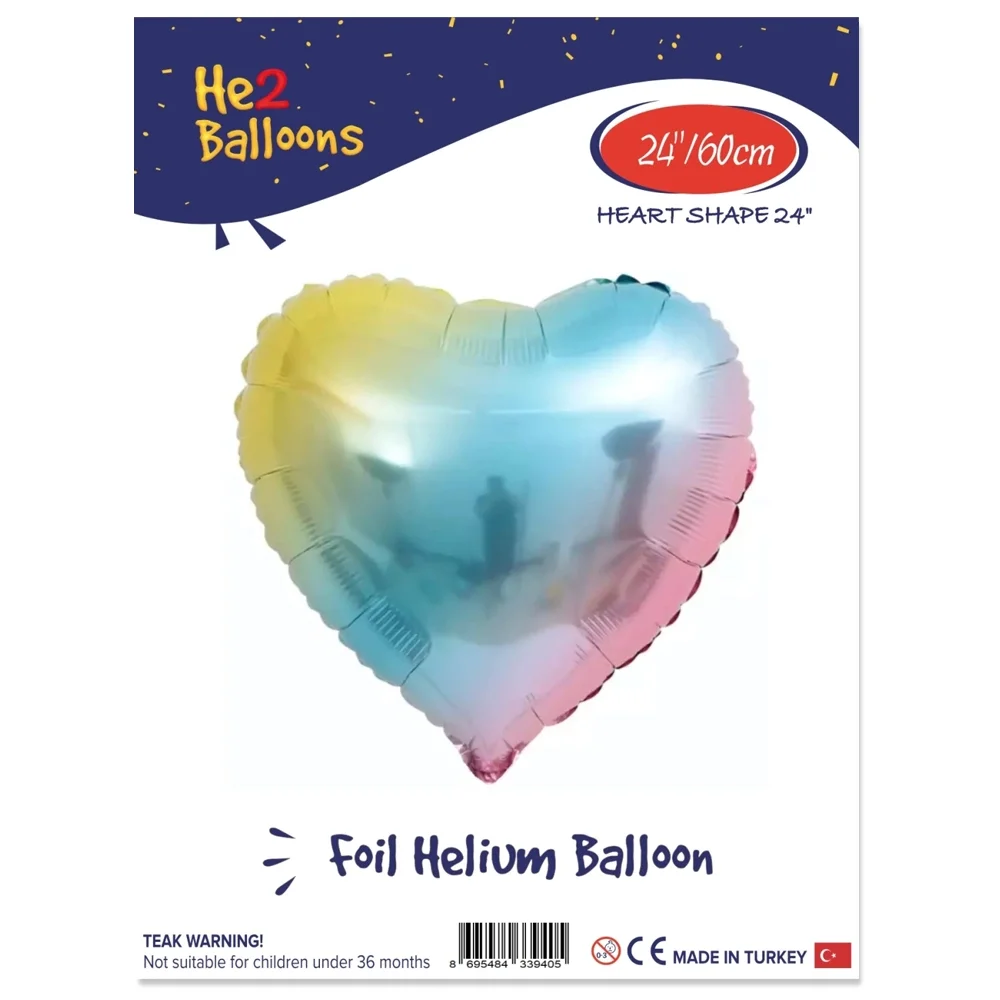 Rainbow Kalp Folyo Balon 24"