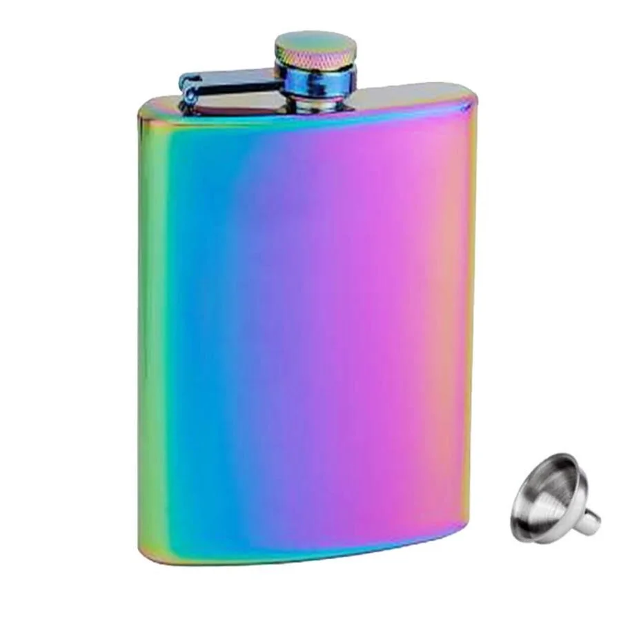 Rainbow Paslanmaz Çelik Cep İcki Matarası 8oz 240ml