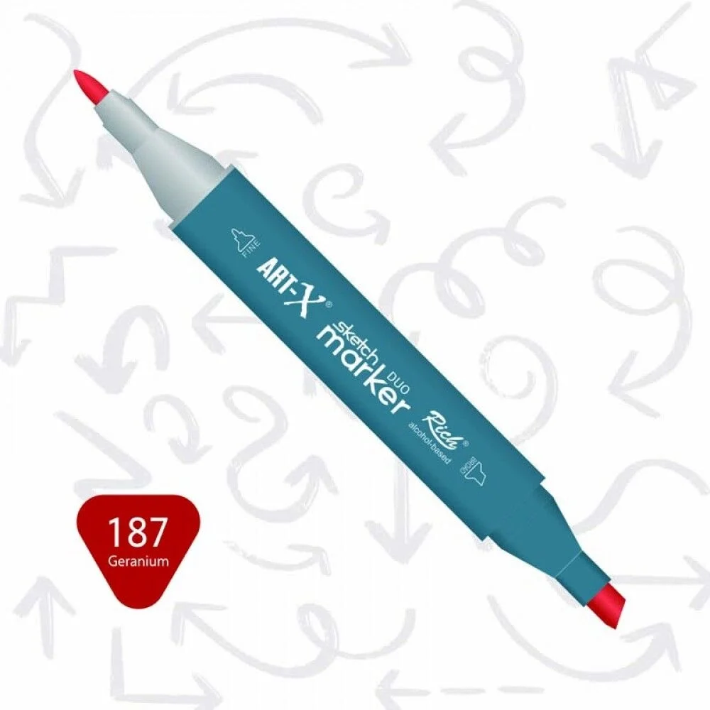 Rich Art-X Sketch Marker Duo Çift Uçlu Marker Kalem 187 Geranium