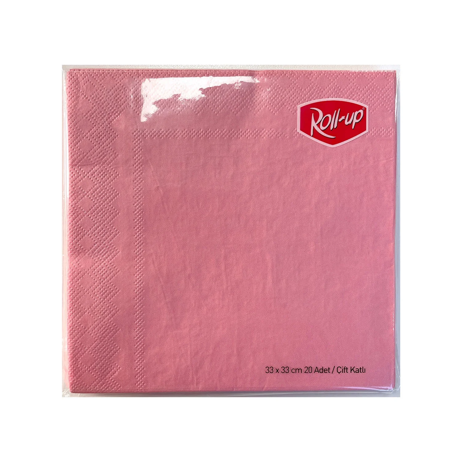 Roll-Up Kağıt Peçete Pembe 33 * 33 cm 20 Adet