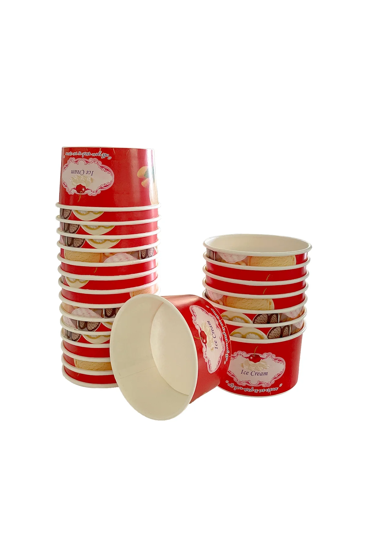 Roll-Up Karton Dondurma Kasesi Küçük 100cc 50li