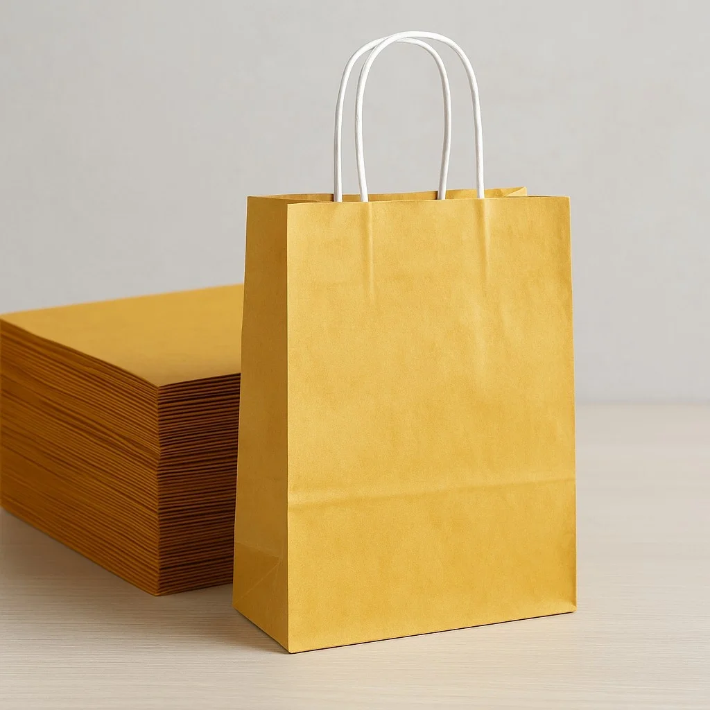 Roll-Up Kraft Çanta Altın Orta Boy 25 * 31 cm 25 Adet