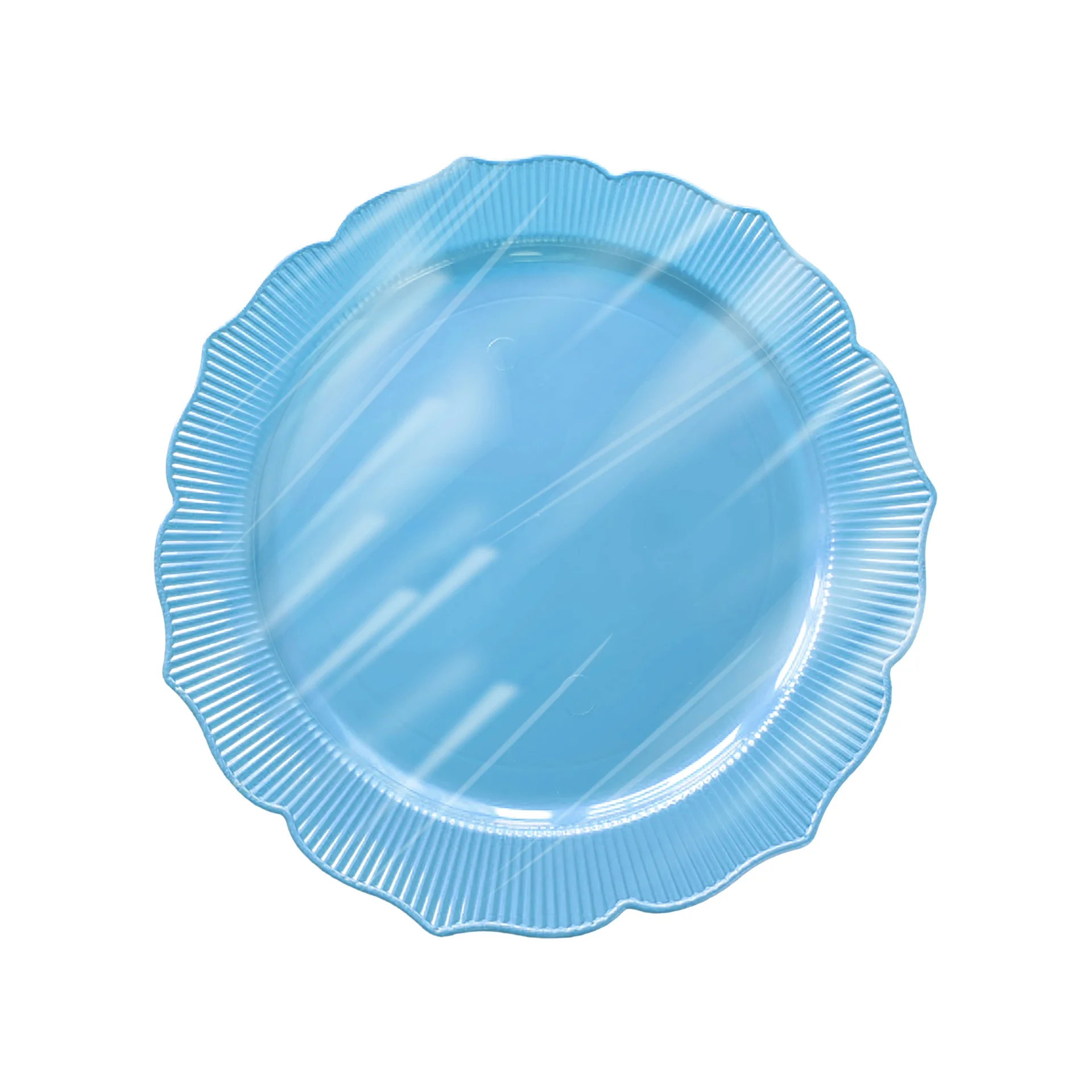 Roll-Up Plastik Kalın Tabak Büyük 26 cm Mavi 6 Adet
