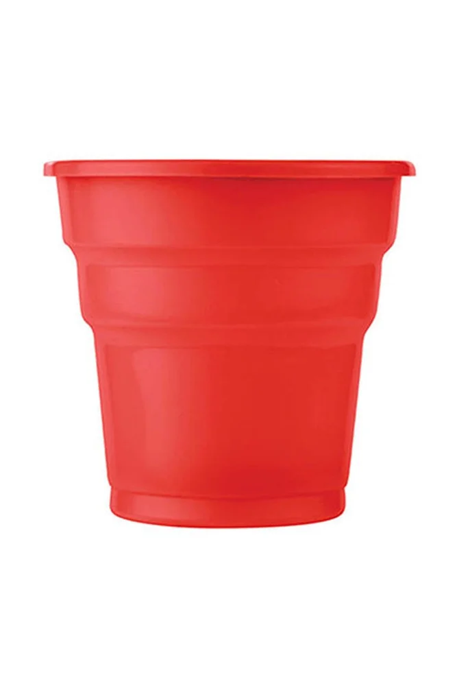 Roll-Up Plastik Meşrubat Bardağı Kırmızı 7 oz 25 Adet