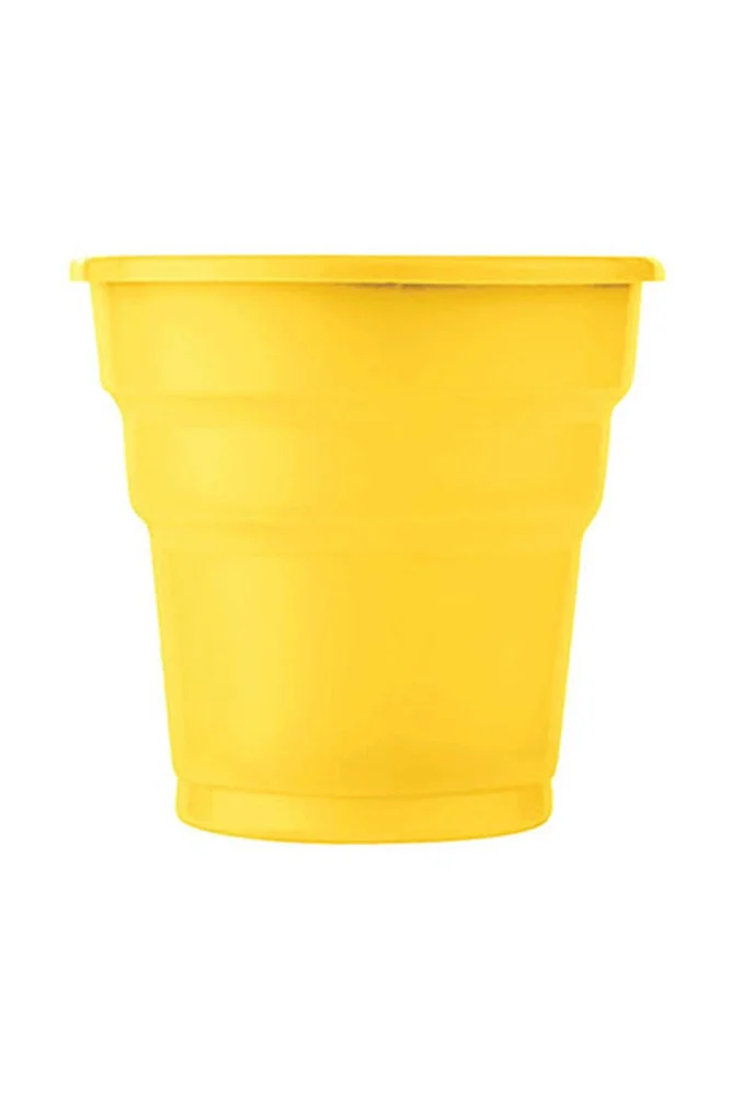 Roll-Up Plastik Meşrubat Bardağı Sarı 7 oz 25 Adet
