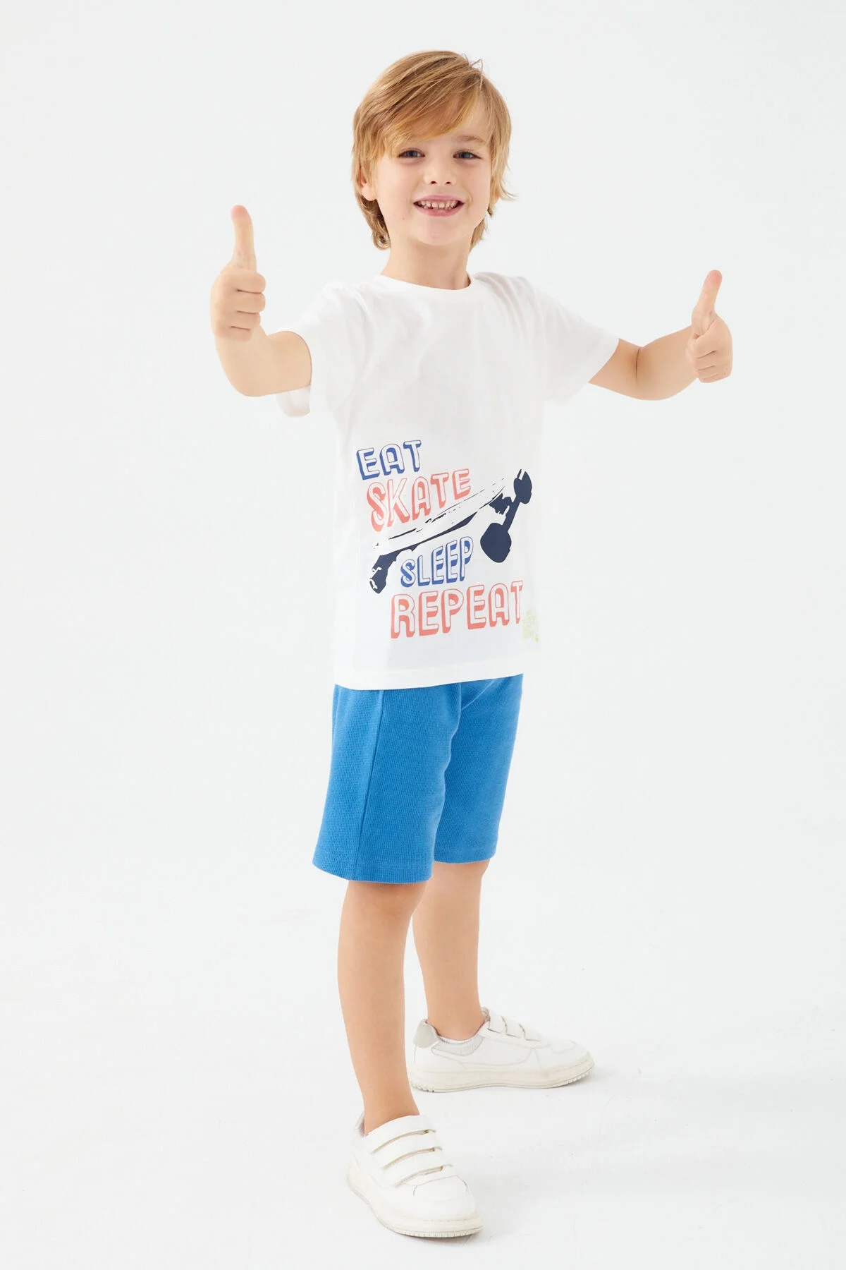 Rolypoly Erkek Çocuk Beyaz Bermuda Takım