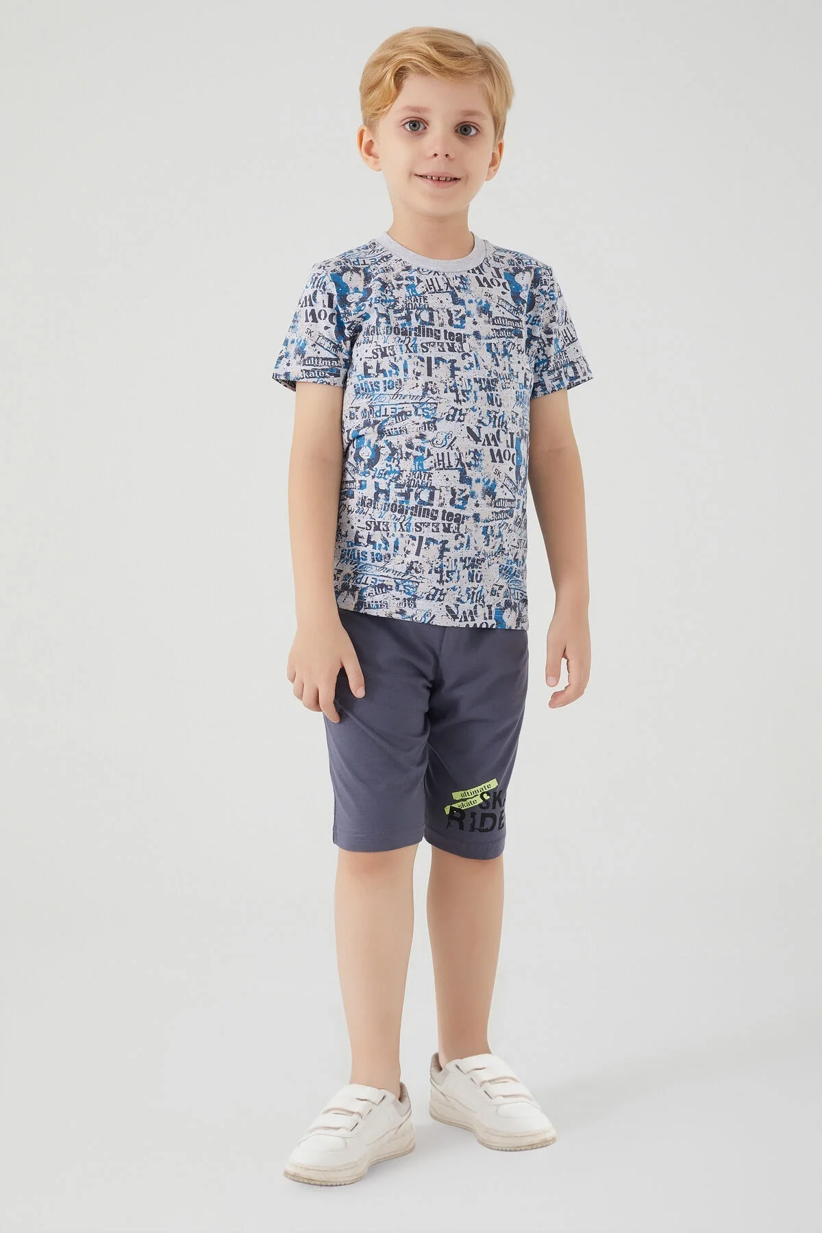 Rolypoly Erkek Çocuk Gri Bermuda Takım