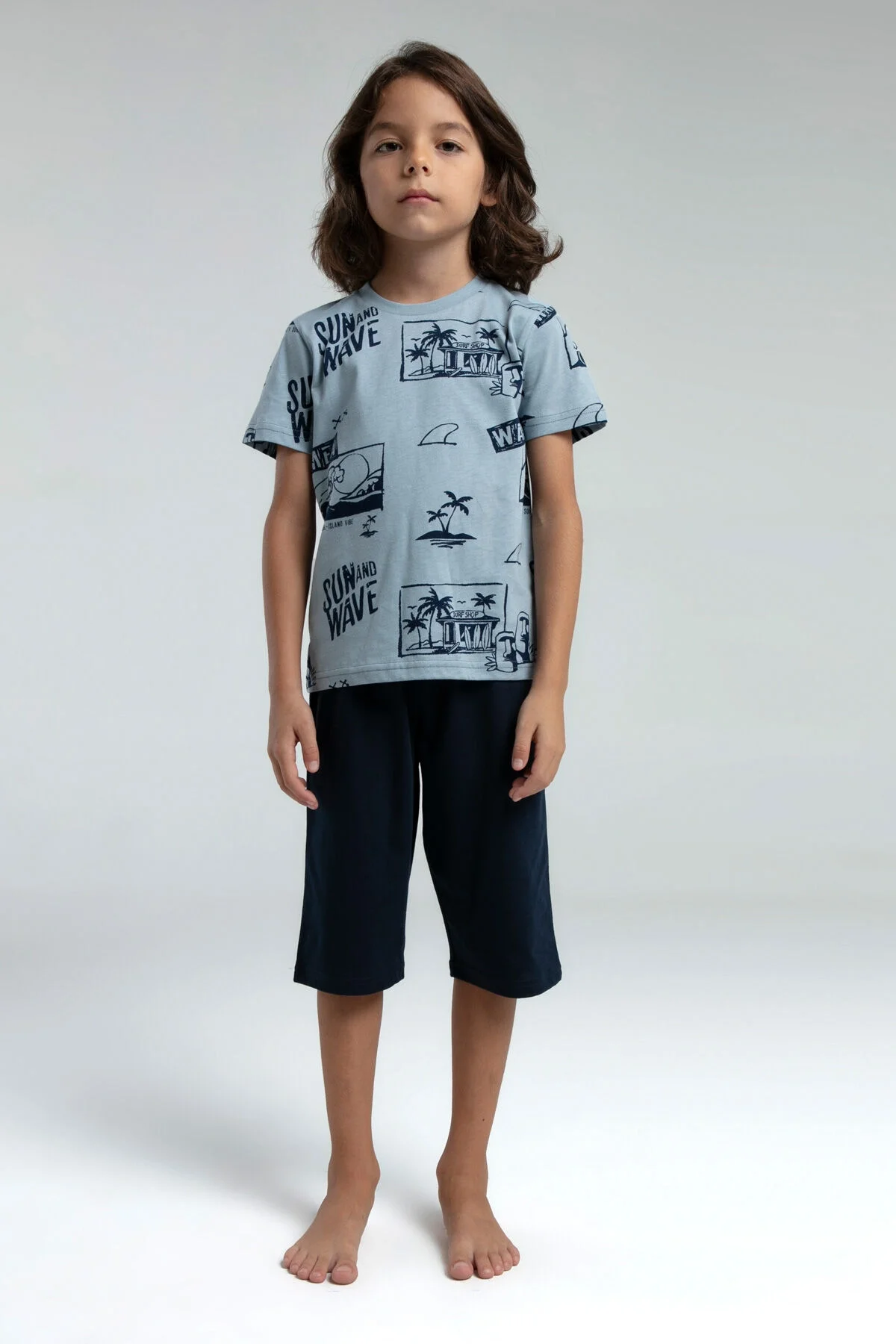 Rolypoly Erkek Çocuk Mavi Kapri Takım