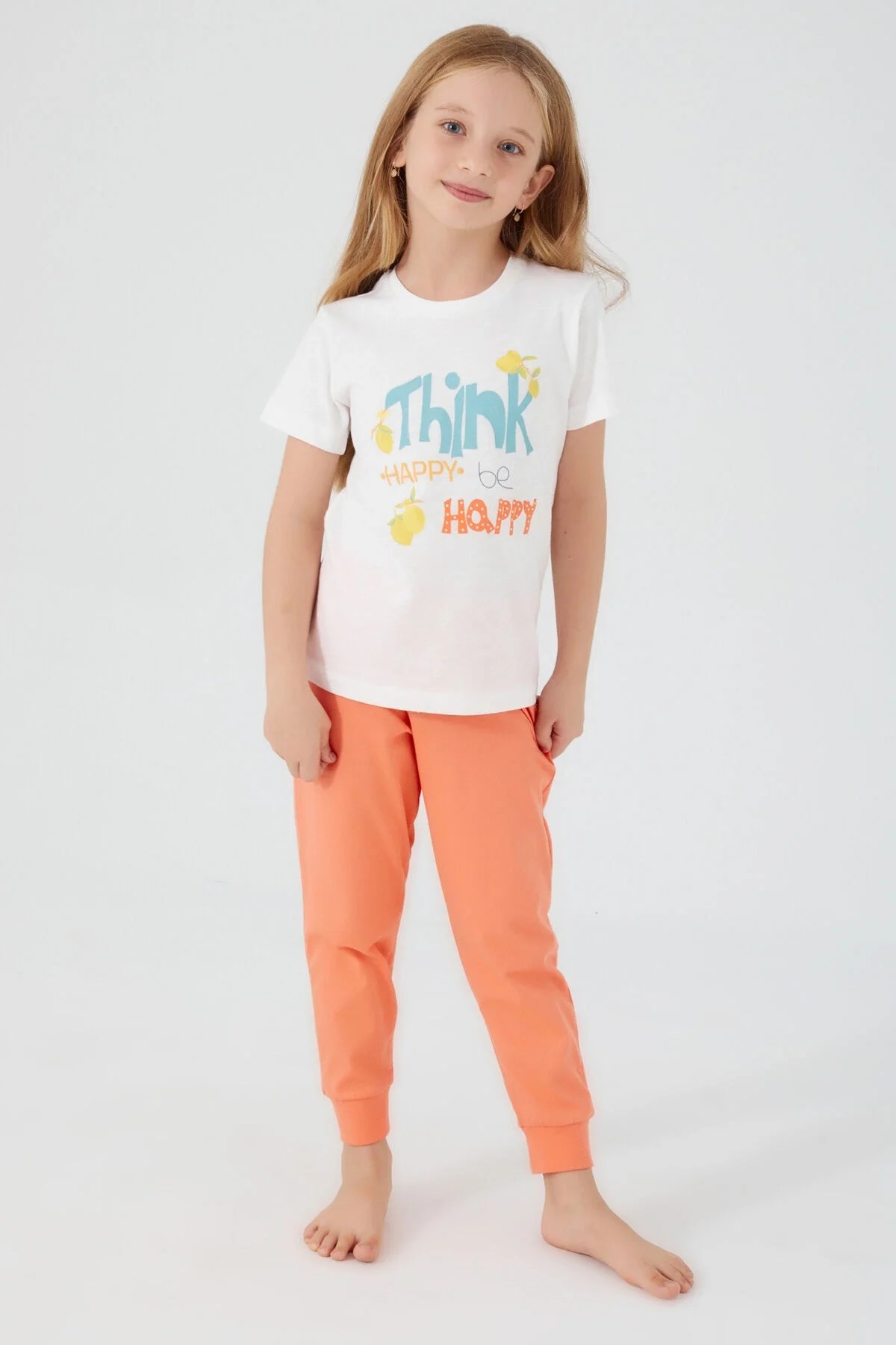 Rolypoly Kız Çocuk Beyaz Pijama Takımı