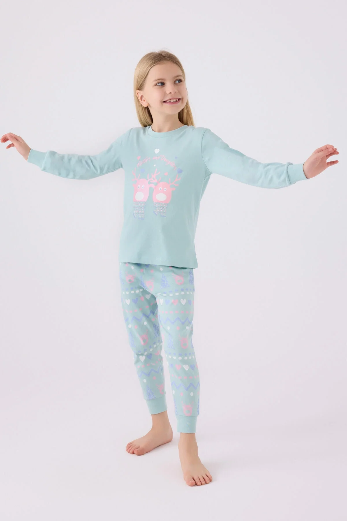 Rolypoly Kız Çocuk Mavi Pijama Takımı