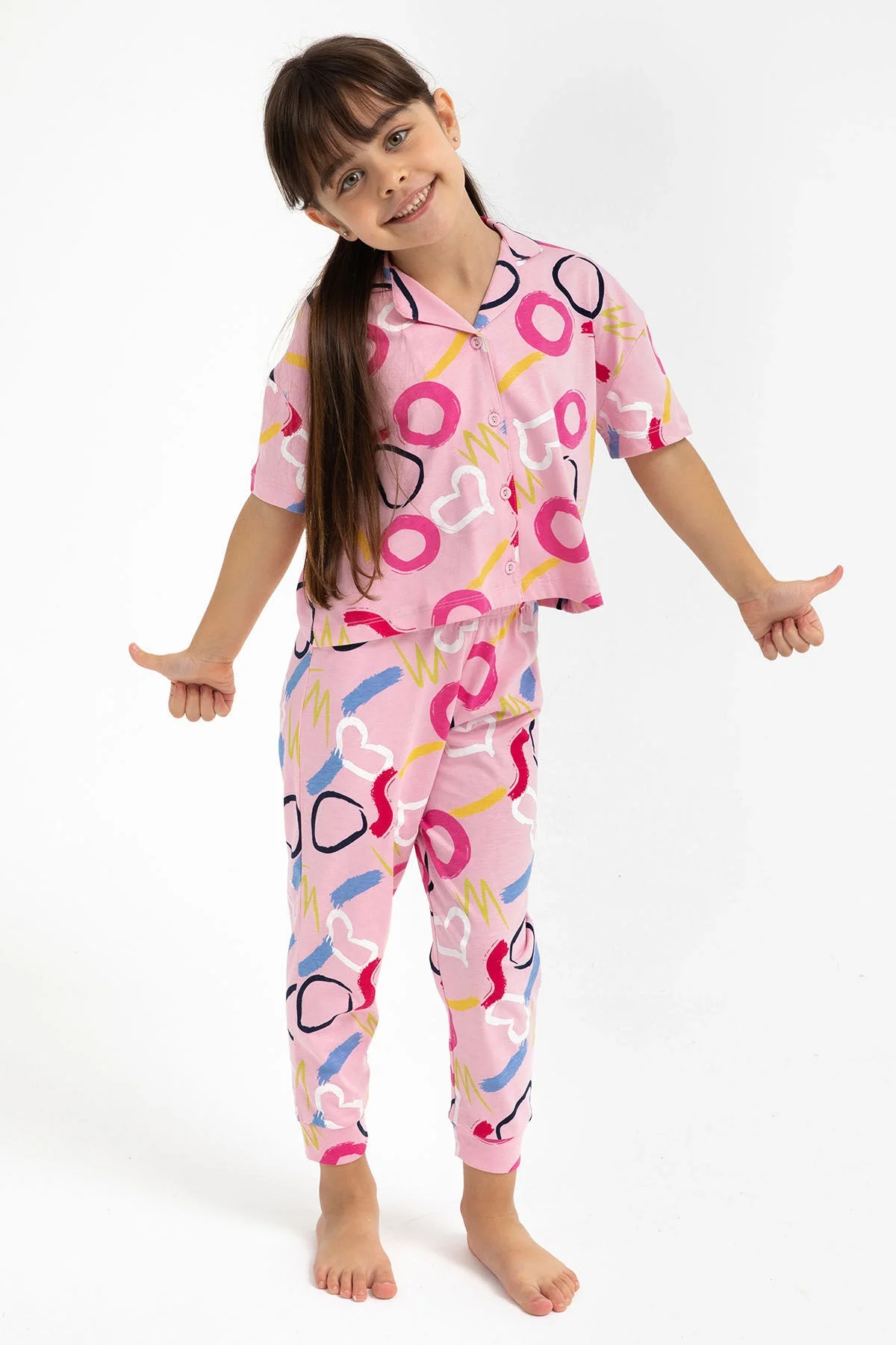 Rolypoly Kız Çocuk Pembe Pijama Takımı