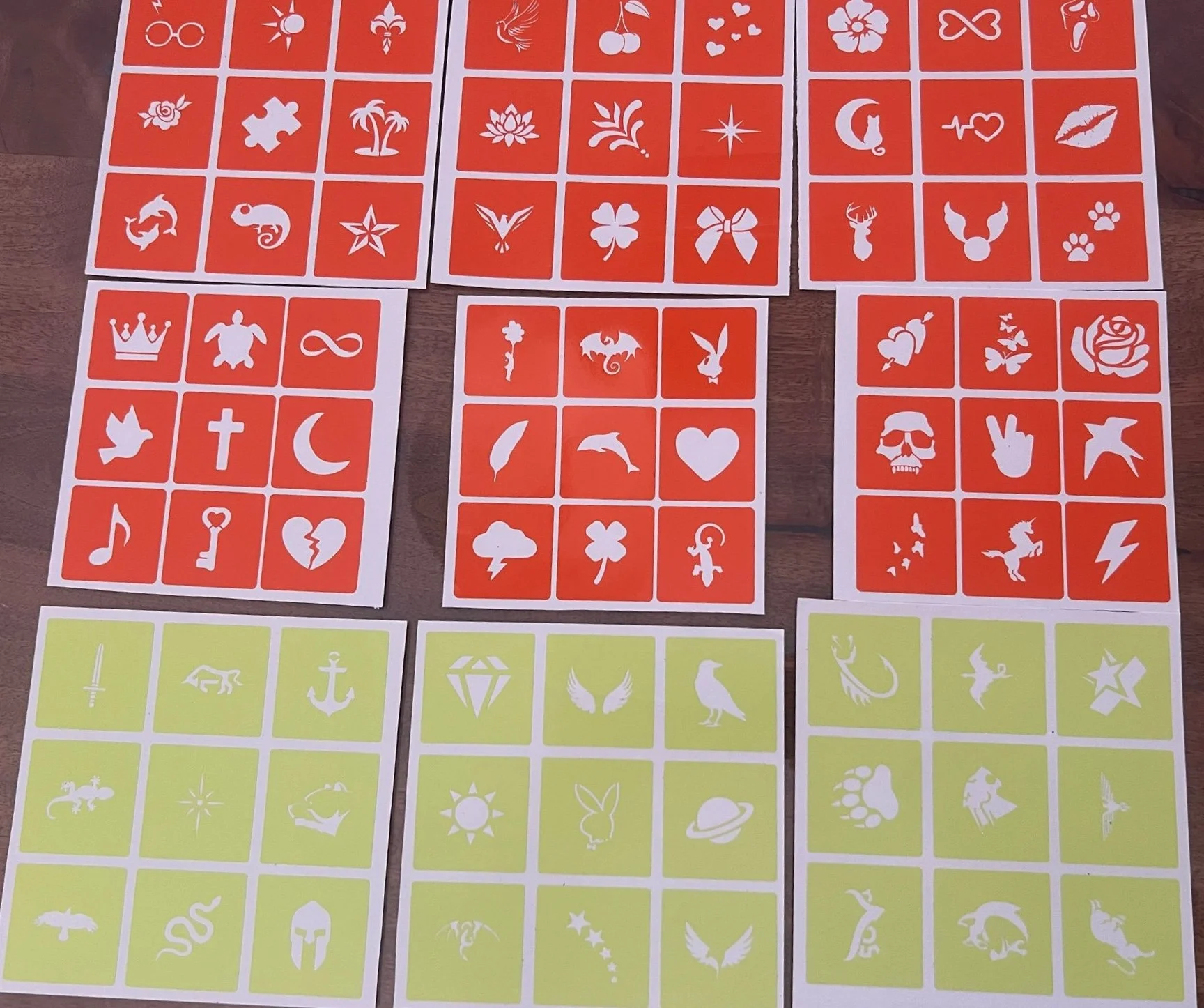 Simli Dövme Şablonu 81 adet Glitter Tattoo Stencil