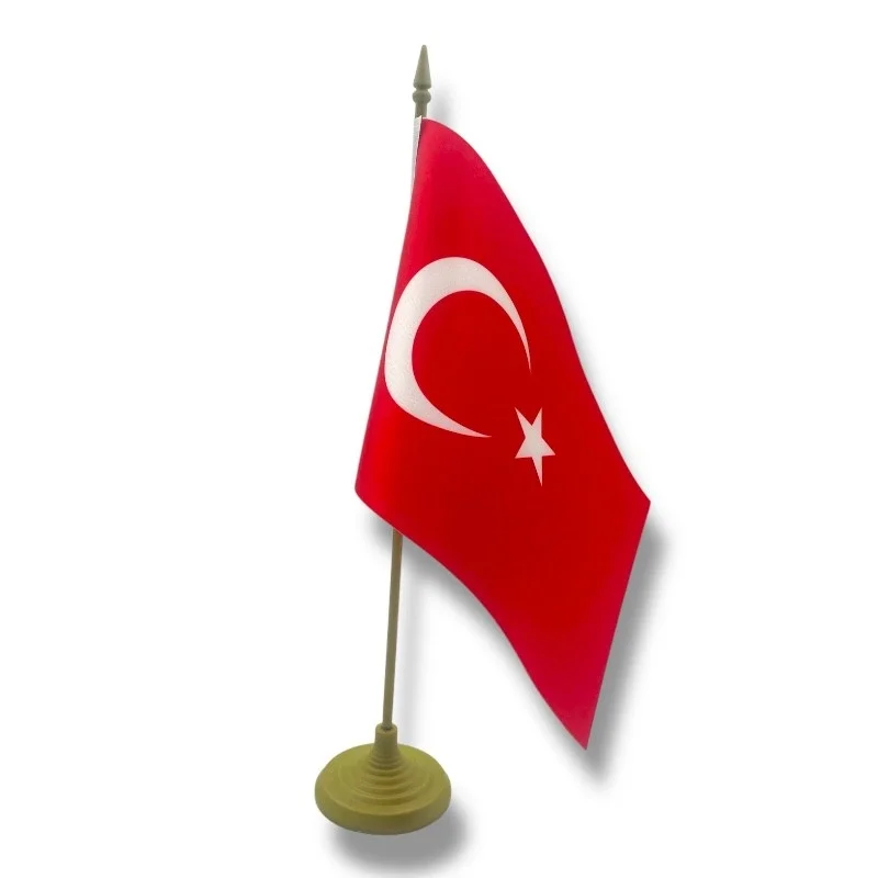 Tekli Plastik Türk Masa Bayrağı