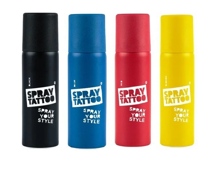 Toptan 10 Adet Spray Tattoo Paketi 54 adet şablon hediyeli