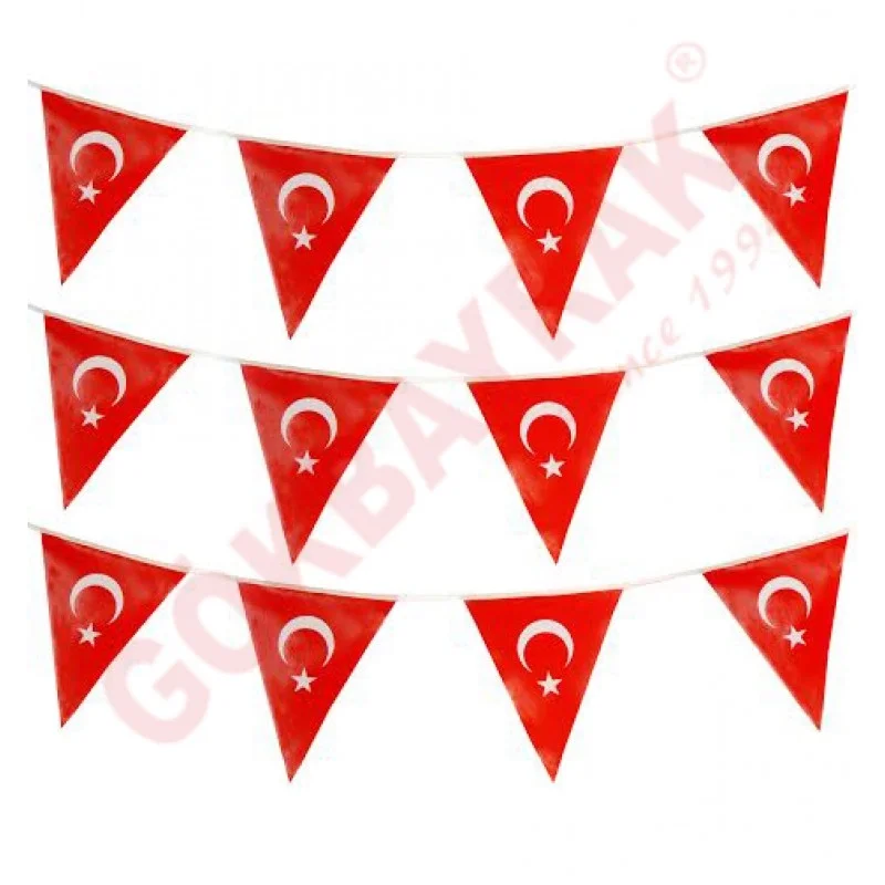 Türk Bayrağı- Üçgen Flama 23x28 cm
