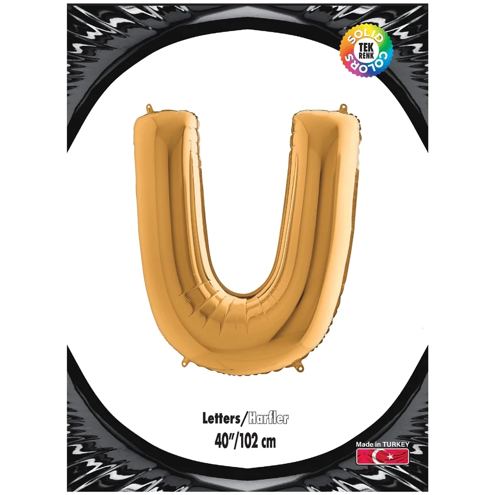 U Harf Altın Folyo Balon 40"
