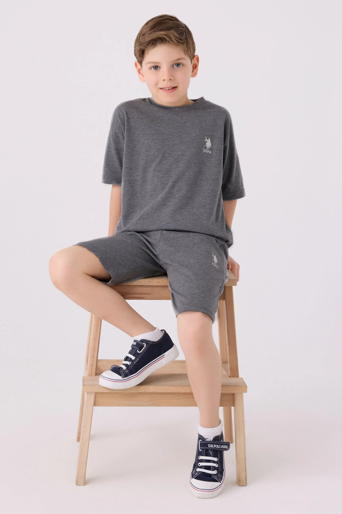 U.S. Polo Assn Erkek Çocuk Antrasit Bermuda Takım