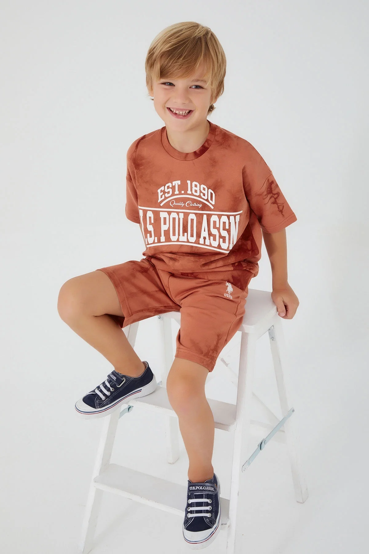 U.S. Polo Assn Erkek Çocuk Kahverengi Bermuda Takım