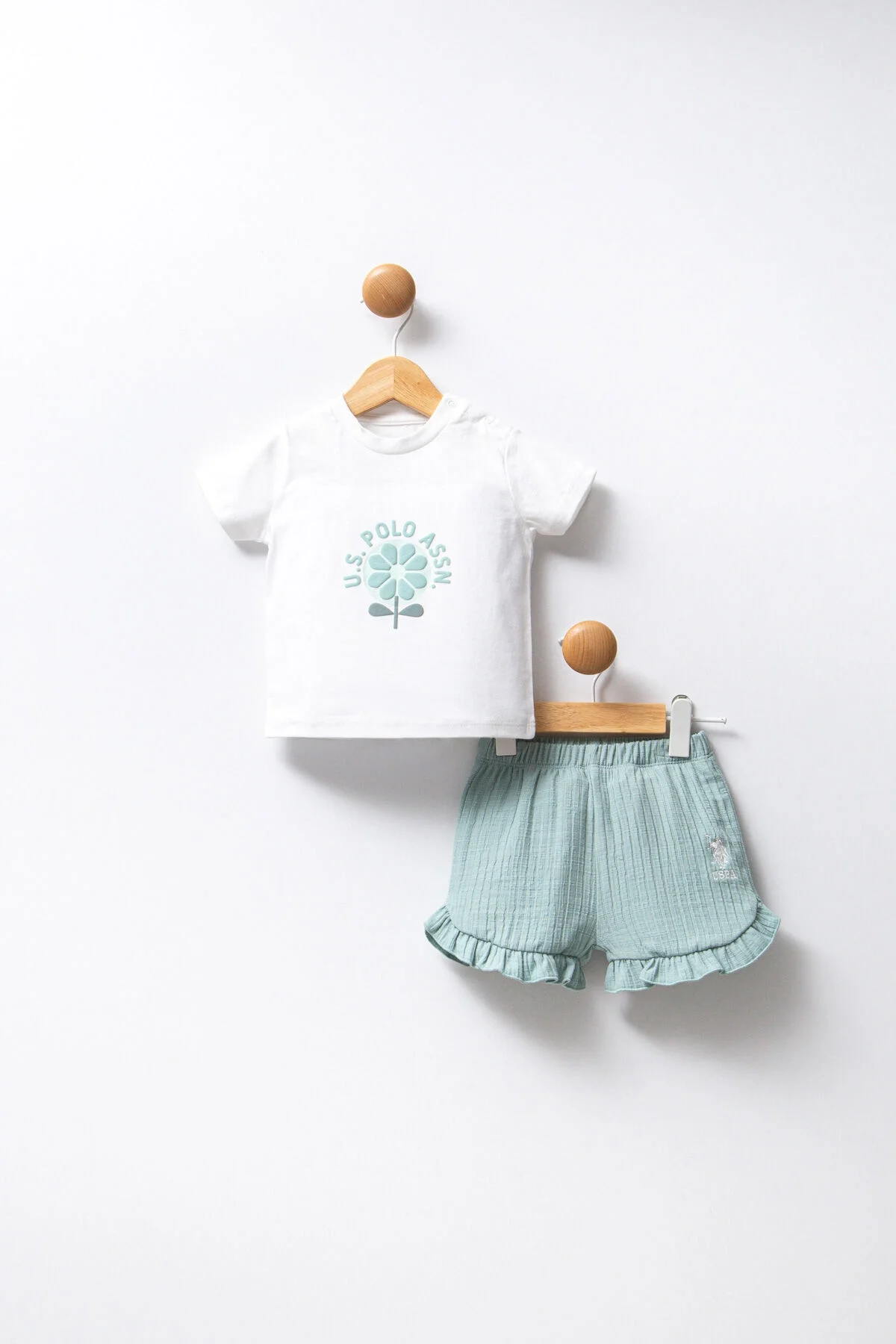 U.S. Polo Assn Kız Bebek Beyaz Takım