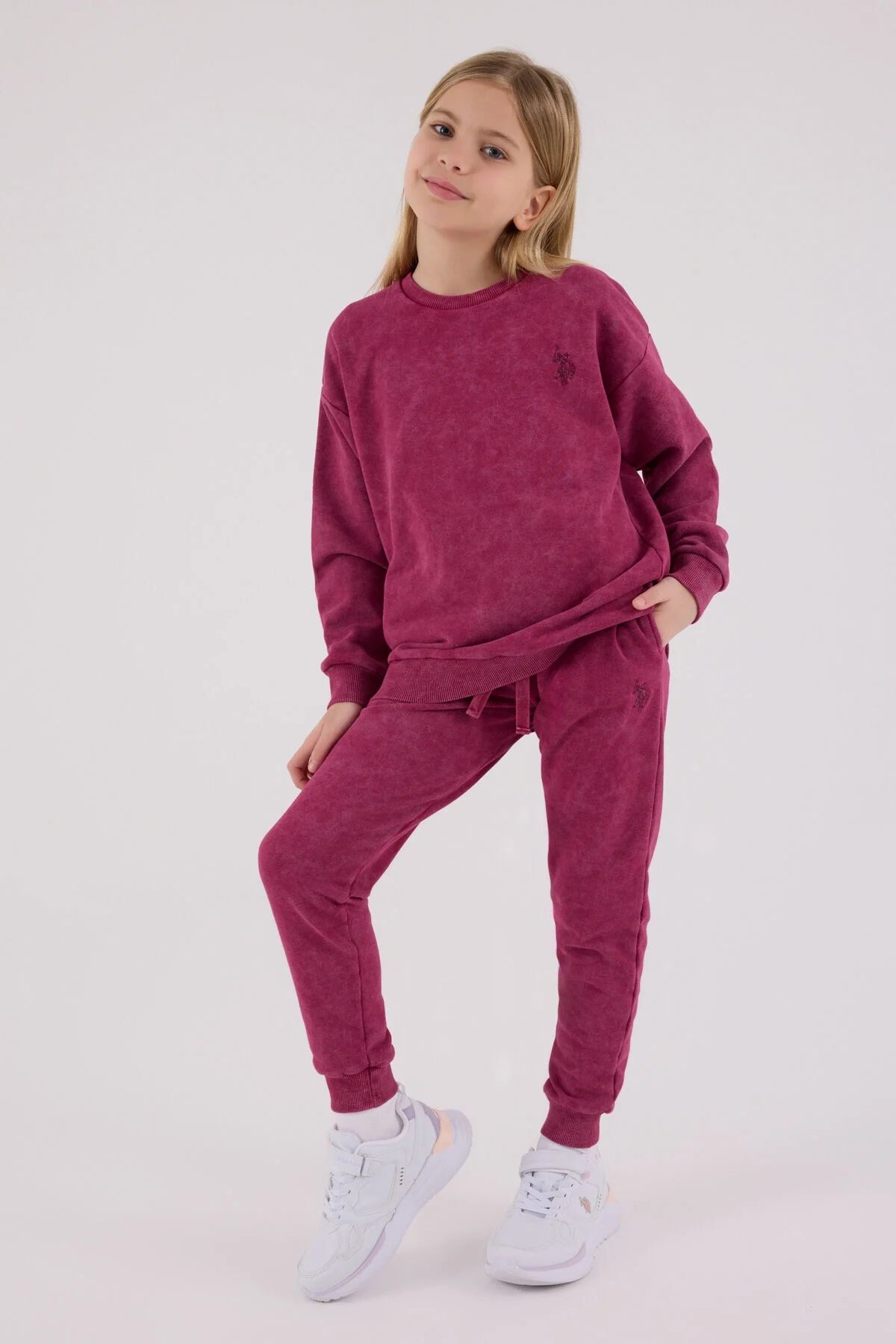 U.S. Polo Assn Kız Çocuk Bordo Eşofman Takımı