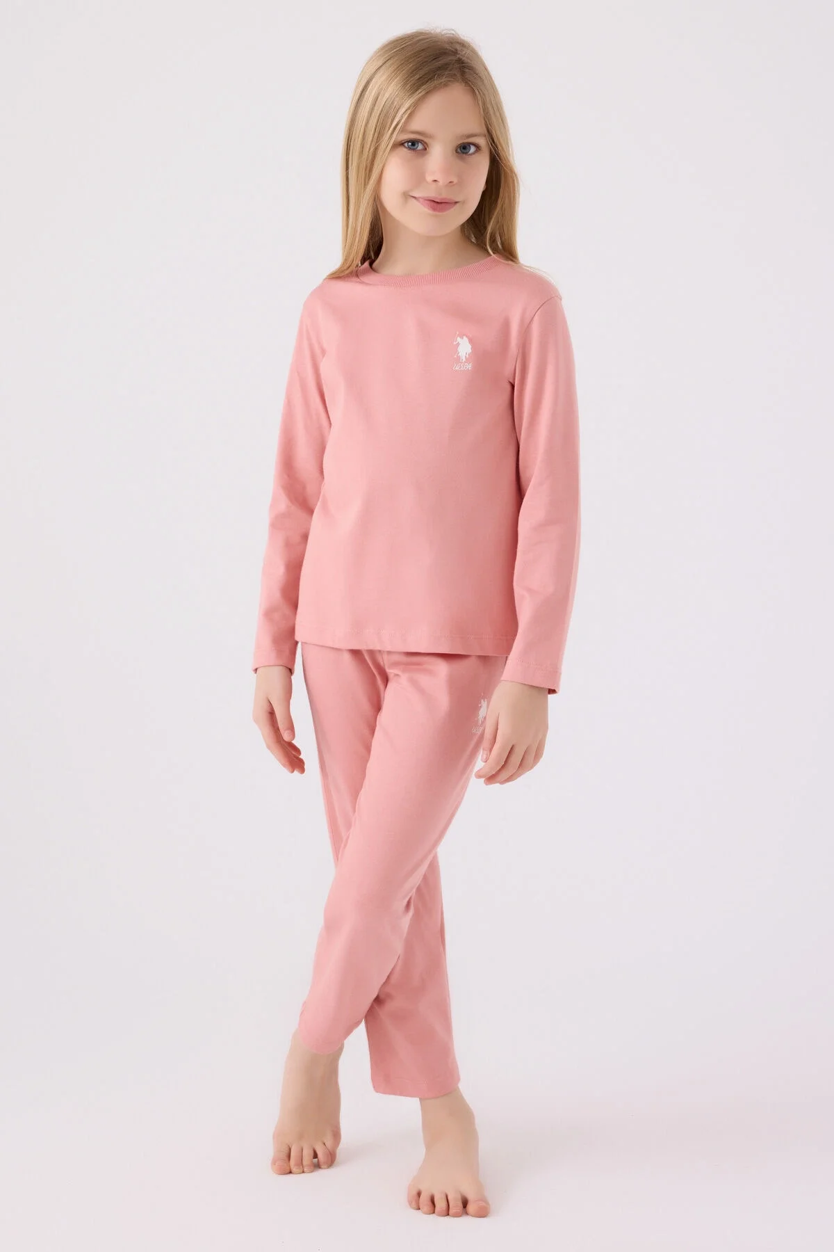 U.S. Polo Assn Kız Çocuk Pembe Pijama Takımı