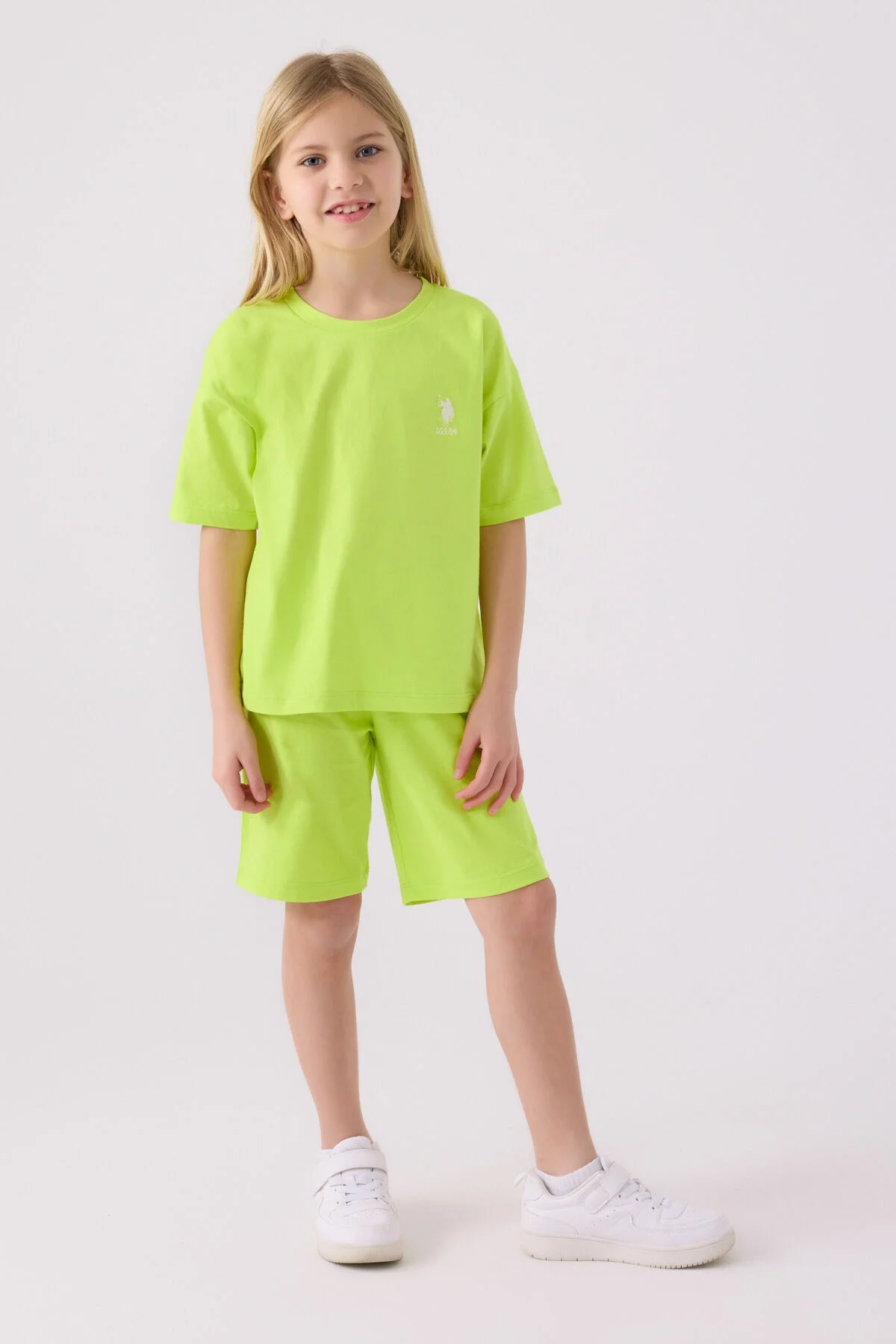 U.S. Polo Assn Kız Çocuk Yeşil Bermuda Takım