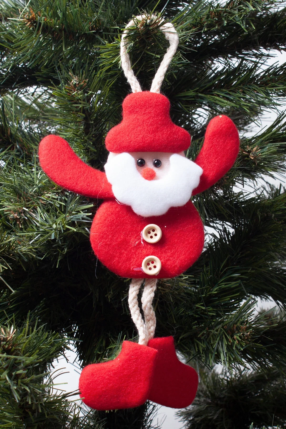 Yılbaşı Noel Baba Pelüş Asma Süs Desenli 15cm