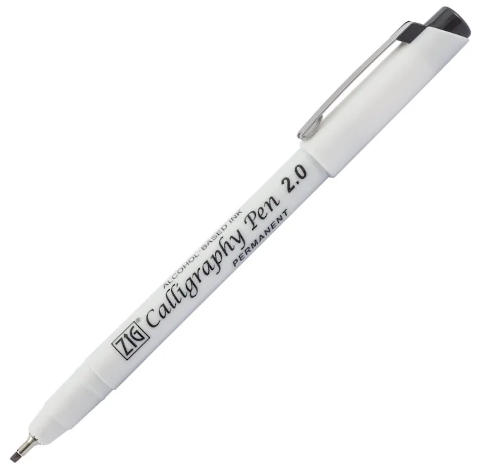 Zig Permanent Mürekkepli Kaligrafi Kalemi 2.0 mm. Siyah