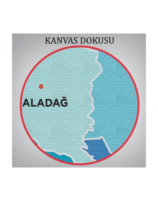 Adana İli ve İlçeler Haritası  Dekoratif Kanvas Tablo 1247