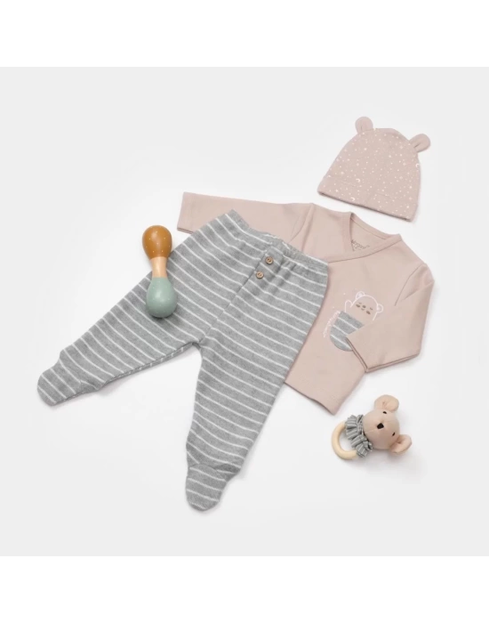 Adventure Bear 3lü Set  Latte Grimelanj