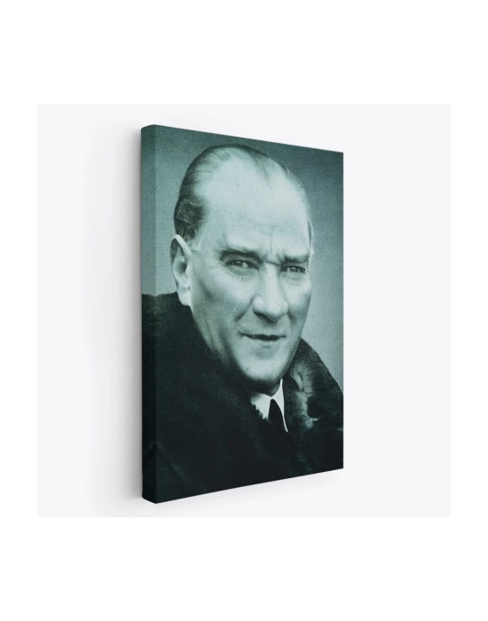 Atatürk Portre Tablosu Mustafa Kemal Atatürk Dikdörtgen Dekoratif Kanvas Tablo-CG-57