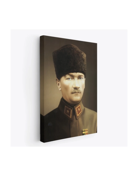 Atatürk Portre Tablosu Mustafa Kemal Atatürk Dikdörtgen Dekoratif Kanvas Tablo-CK-61