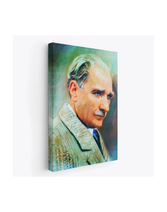 Atatürk Portre Tablosu Mustafa Kemal Atatürk Dikdörtgen Dekoratif Kanvas Tablo-CL-62