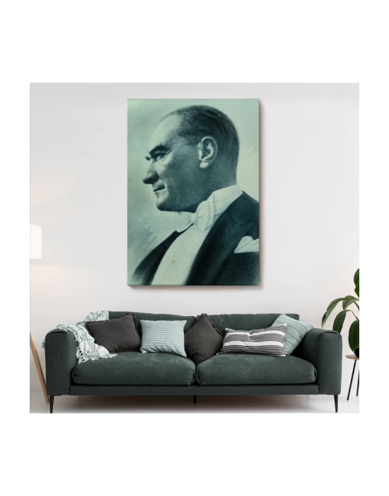 Atatürk Portre Tablosu Mustafa Kemal Atatürk Dikdörtgen Dekoratif Kanvas Tablo-CN-63