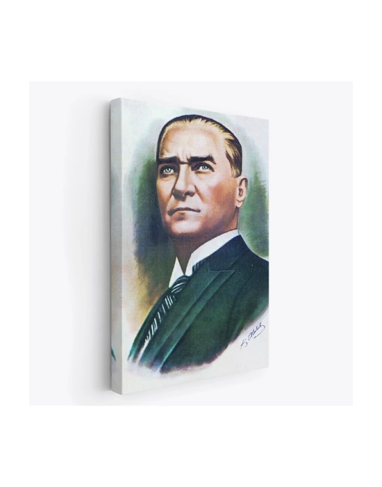 Atatürk Portre Tablosu Mustafa Kemal Atatürk Dikdörtgen Dekoratif Kanvas Tablo-CR-68