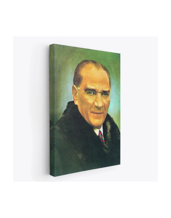 Atatürk Portre Tablosu Mustafa Kemal Atatürk Dikdörtgen Dekoratif Kanvas Tablo-CŞ-70