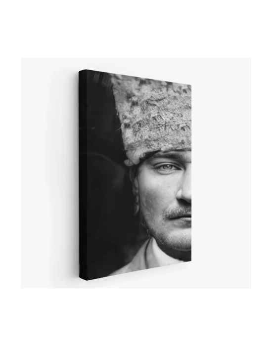 Atatürk Portre Tablosu Mustafa Kemal Atatürk Dikdörtgen Dekoratif Kanvas Tablo-FP-140