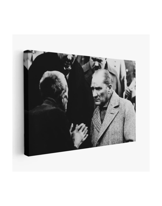 Atatürk Portre Tablosu Mustafa Kemal Atatürk Dikdörtgen Dekoratif Kanvas Tablo-FV-147