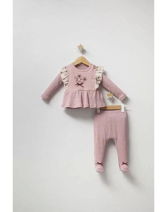 Baby Vintage Rose Zıbın Takım  Gül Kurusu