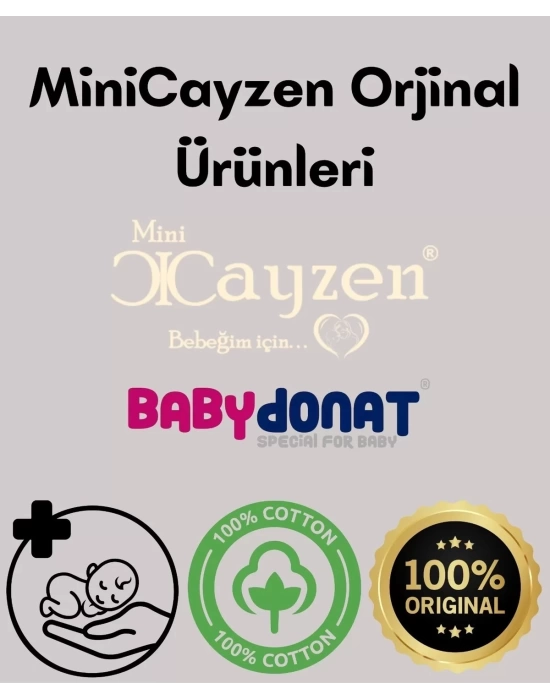 Bear Çizgili % 100 Pamuk Hırkalı 3lü Bebek Takımı